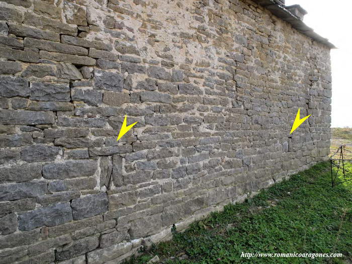 DETALLE DEL MURO NORTE. VANOS SEÑALADOS